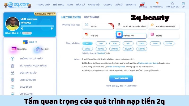 Nạp Tiền 2Q - Đơn Giản, Nhanh Chóng Và An Toàn 1 Tầm quan trọng của quá trình nạp tiền 2q